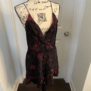 Express black and pink floral dress